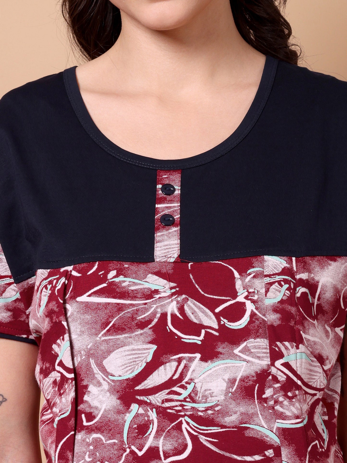 Imperial maroon Maternity and Lounge Nighty