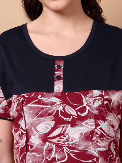 Imperial maroon Maternity and Lounge Nighty