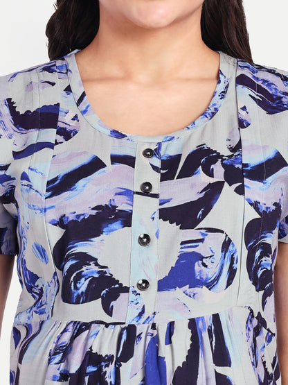 French Blue maternity and feeding dress