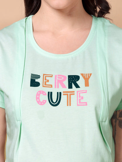 Berry cute maternity & nursing lounge night suit