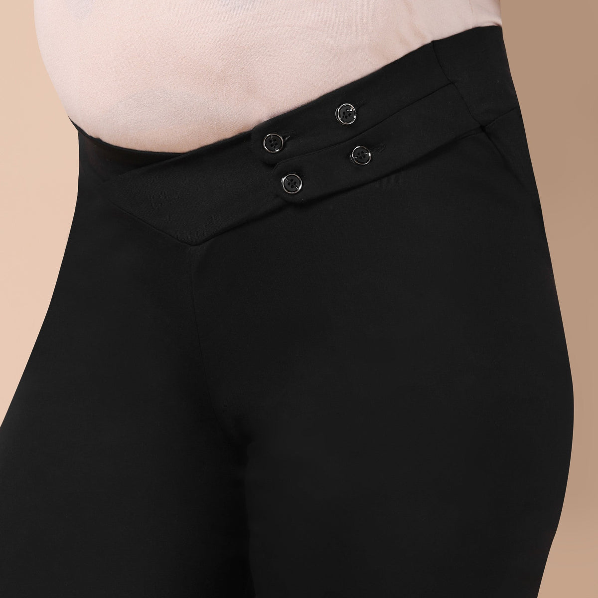Maternity Comfy Straight Pant - Adjustable waist - Black