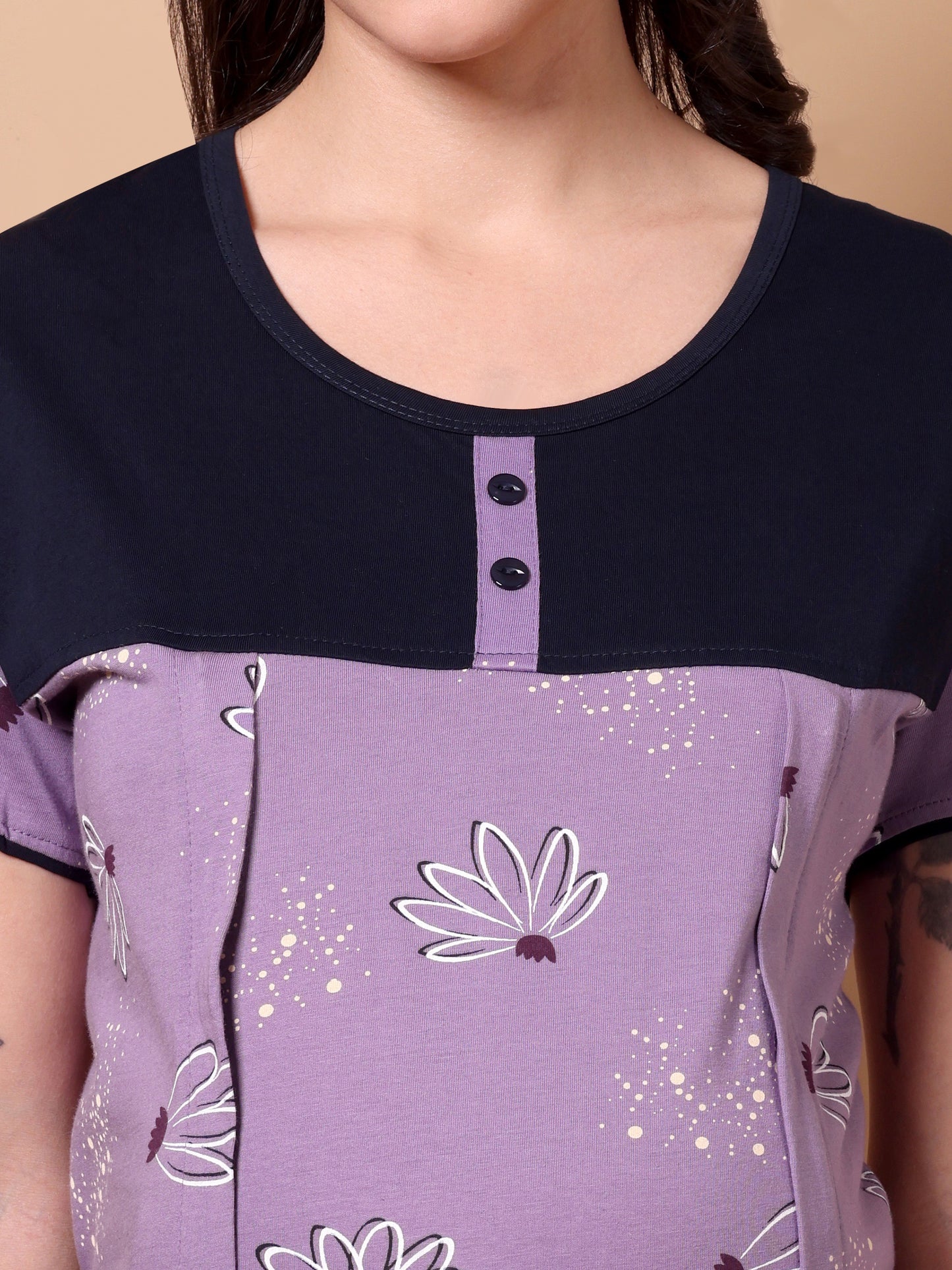 Lilac bloom Maternity and Lounge Nighty