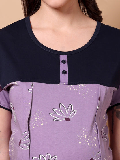 Lilac bloom Maternity and Lounge Nighty