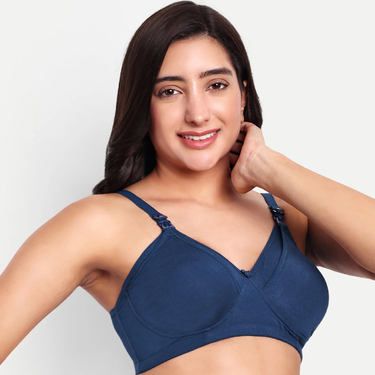 Maternity & Nursing Bra Mid-blue ( Non-Padded)