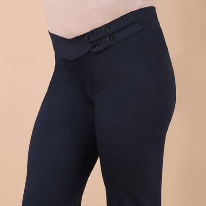 Maternity Comfy Straight Pant - Adjustable waist - Navy