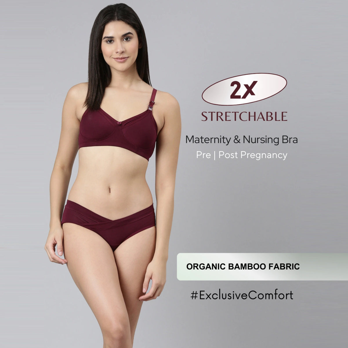 Maternity & Nursing Bra Wine ( Non-Padded)