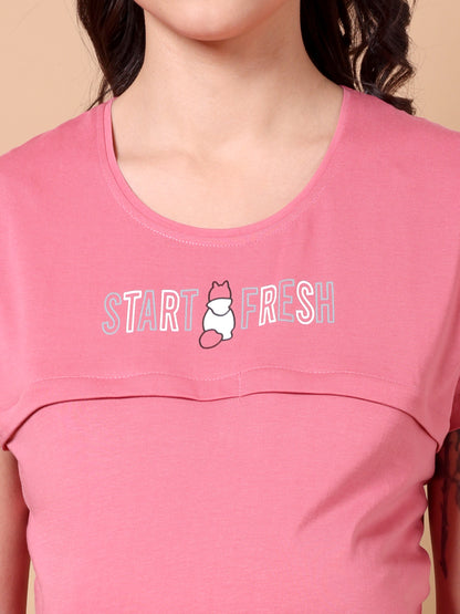 Start fresh maternity & nursing lounge night suit