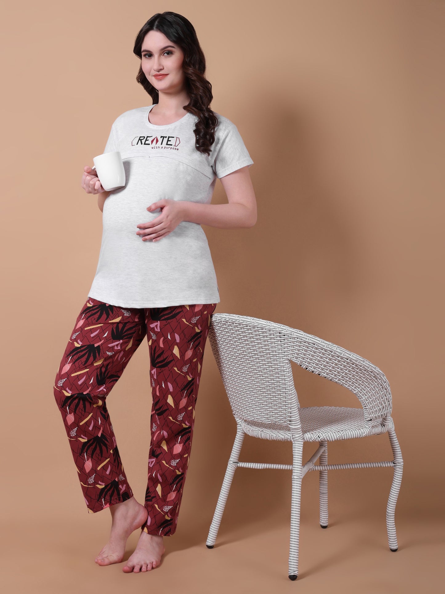 With a purpose maternity & nursing lounge night suit