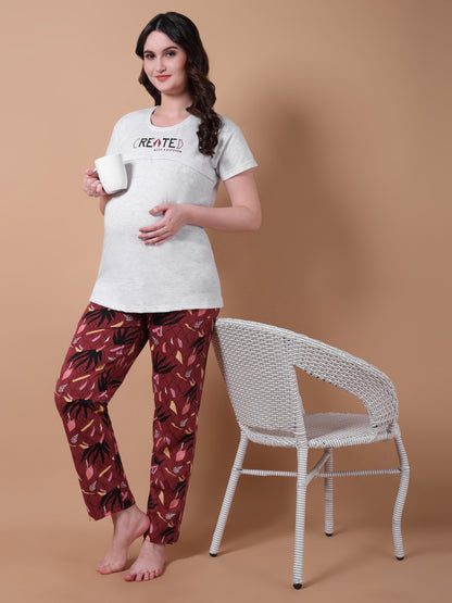 With a purpose maternity & nursing lounge night suit