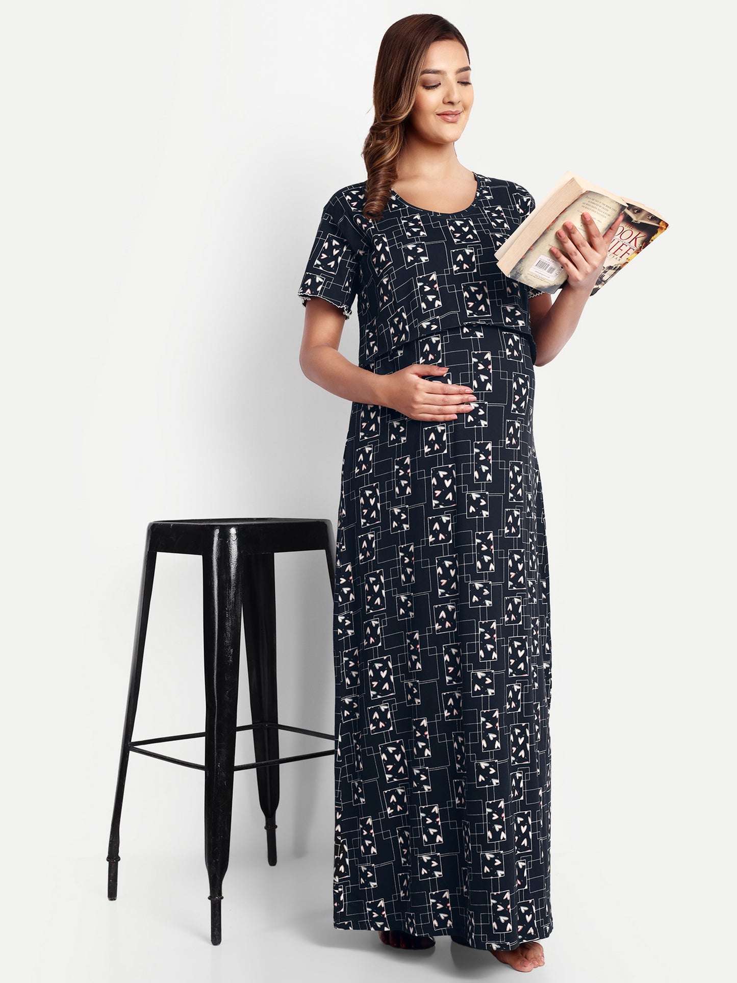 Heartbox Navy Maternity and Lounge Nighty