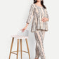 Beige printed Maternity & Nursing Co-ord set