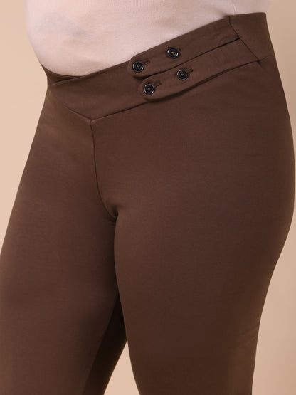 Maternity Comfy Pant - Adjustable waist Brown