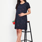 Navy Sprinkle Maternity and Nursing lounge Short Nighty