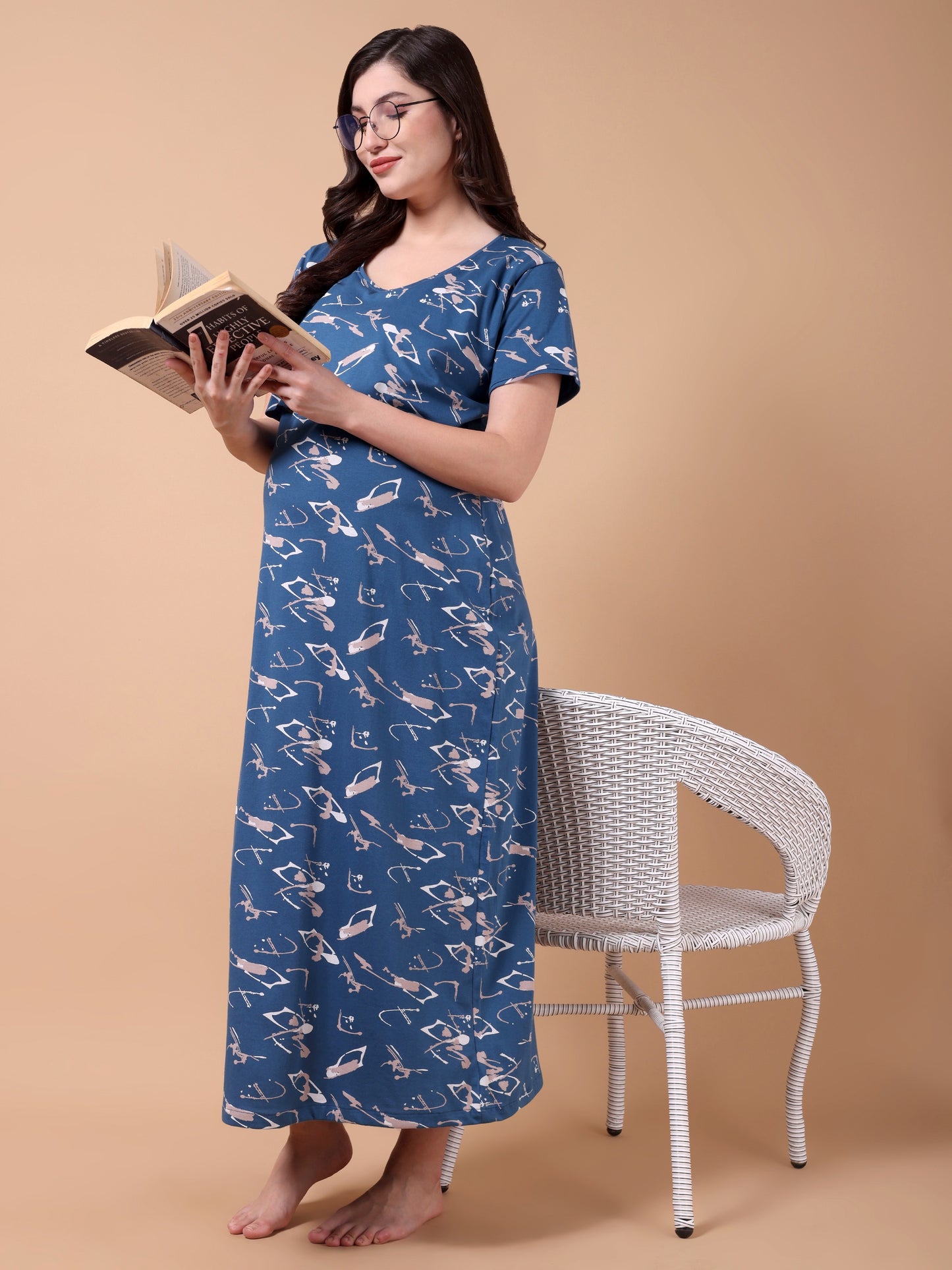 Indigo Print Maternity and Lounge Nighty