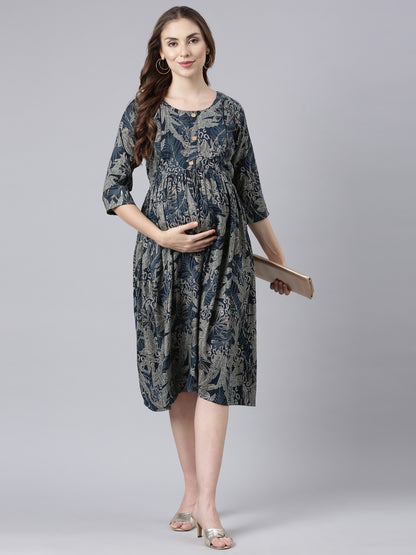 Oxford maternity and feeding dress