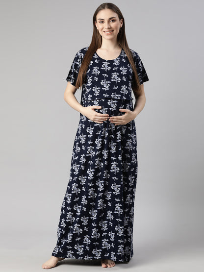 Navy petal Maternity and Lounge Nighty