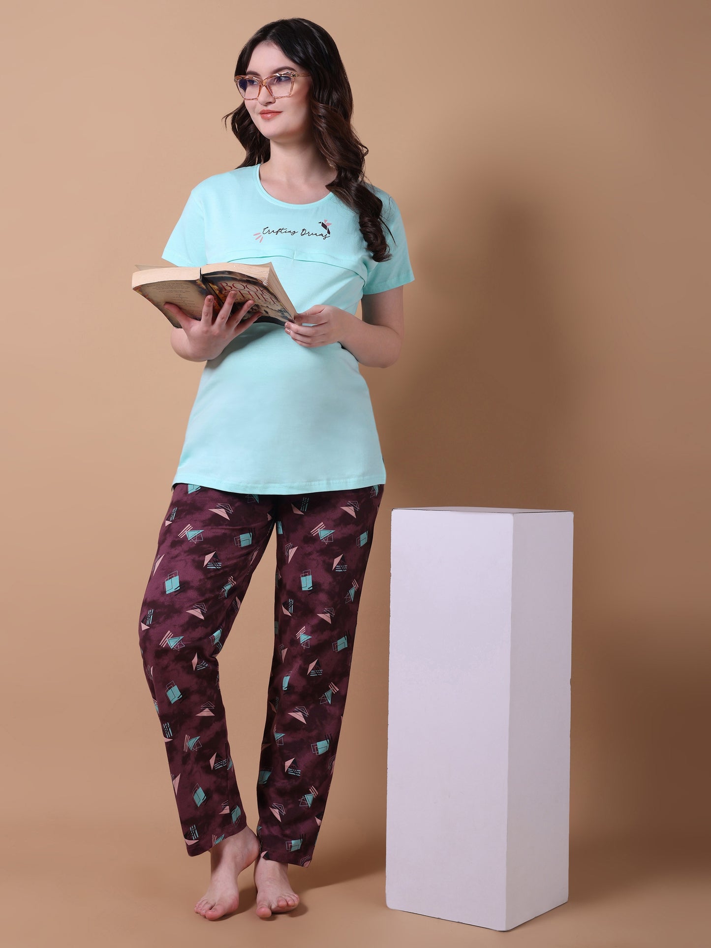 Crafting dreams Maternity & Nursing Lounge night suit