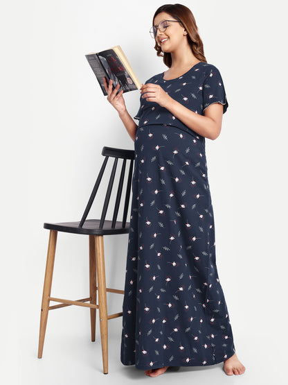 Floral navy Maternity and Lounge Nighty