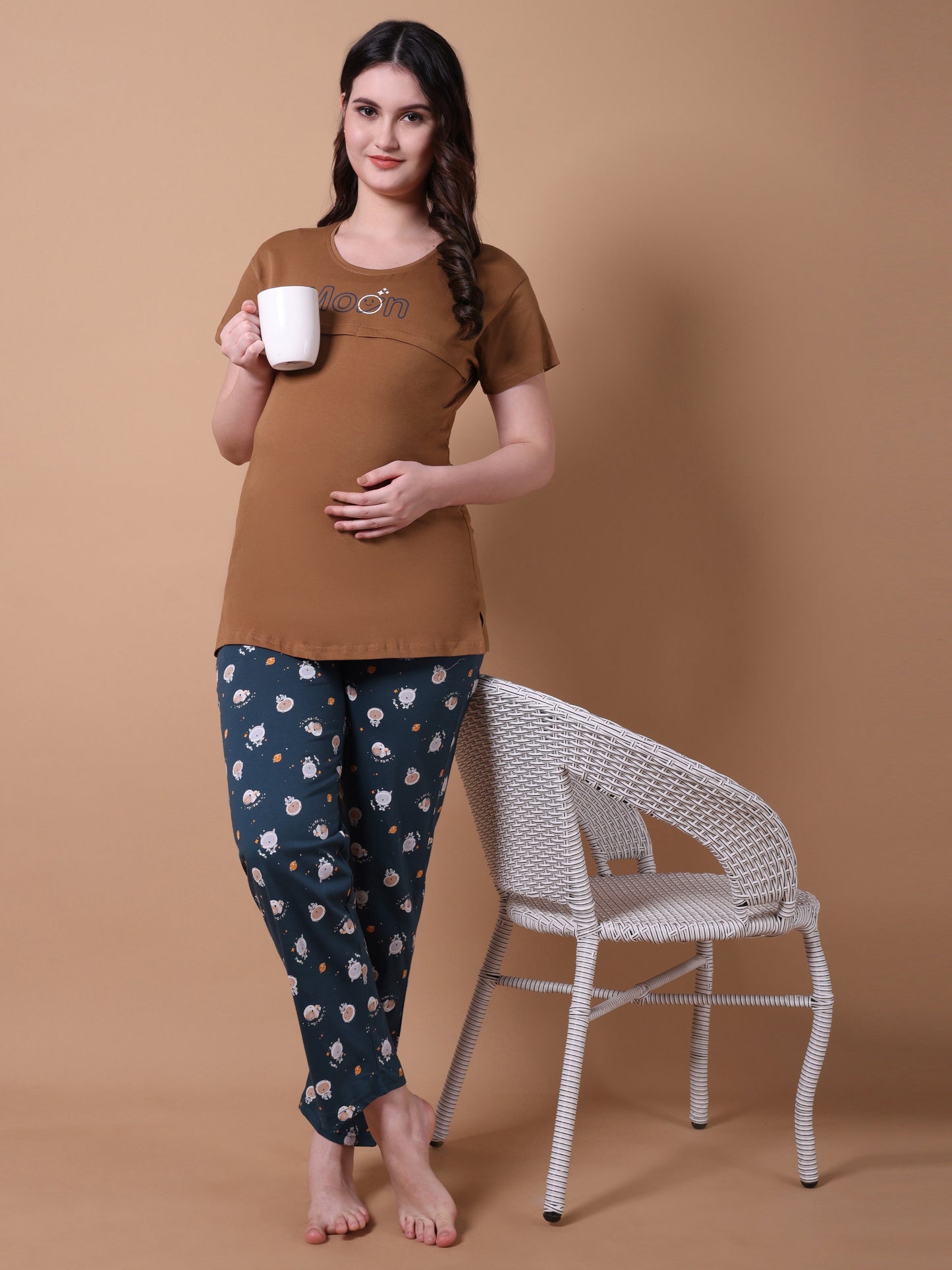 Moon maternity & nursing lounge night suit