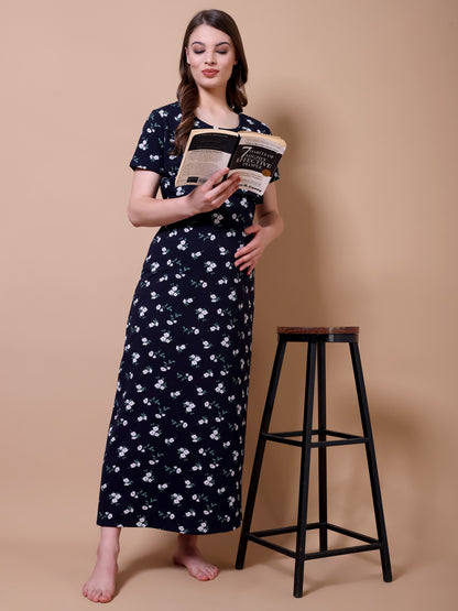 Navy Flora Maternity and Lounge Nighty