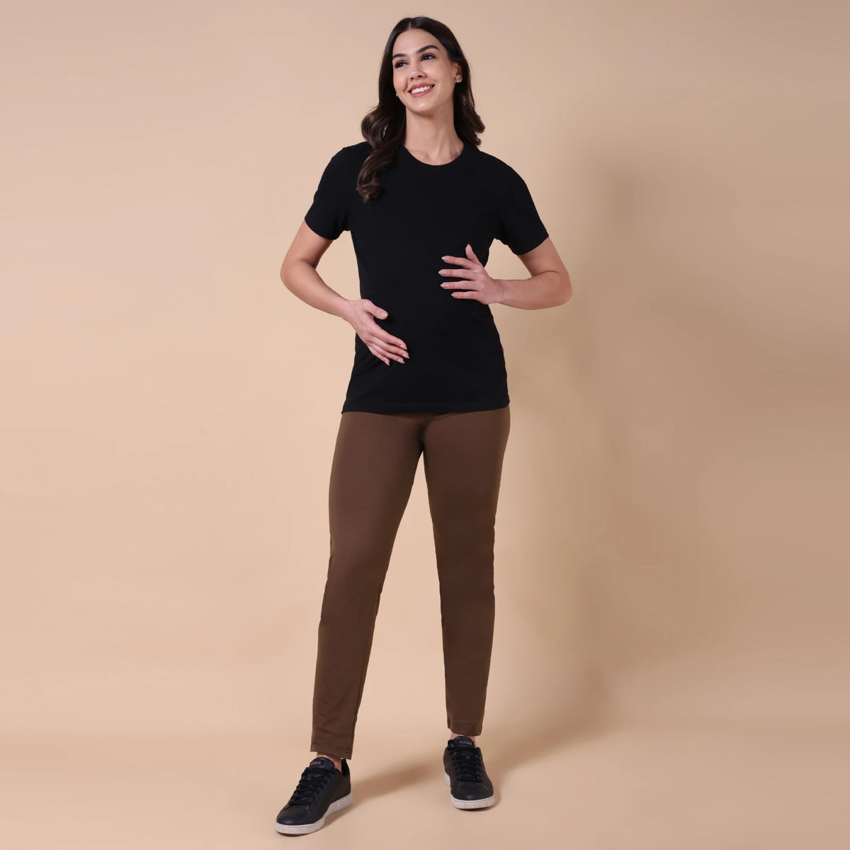Maternity Comfy Pant - Adjustable waist - Brown