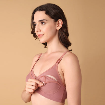 Maternity & Nursing Bra Coral rose ( Non-Padded)