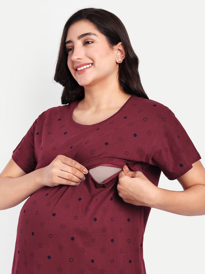 Blooming Maternity and Nursing lounge Short Nighty