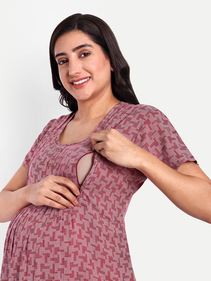 Carmine maternity and feeding dress