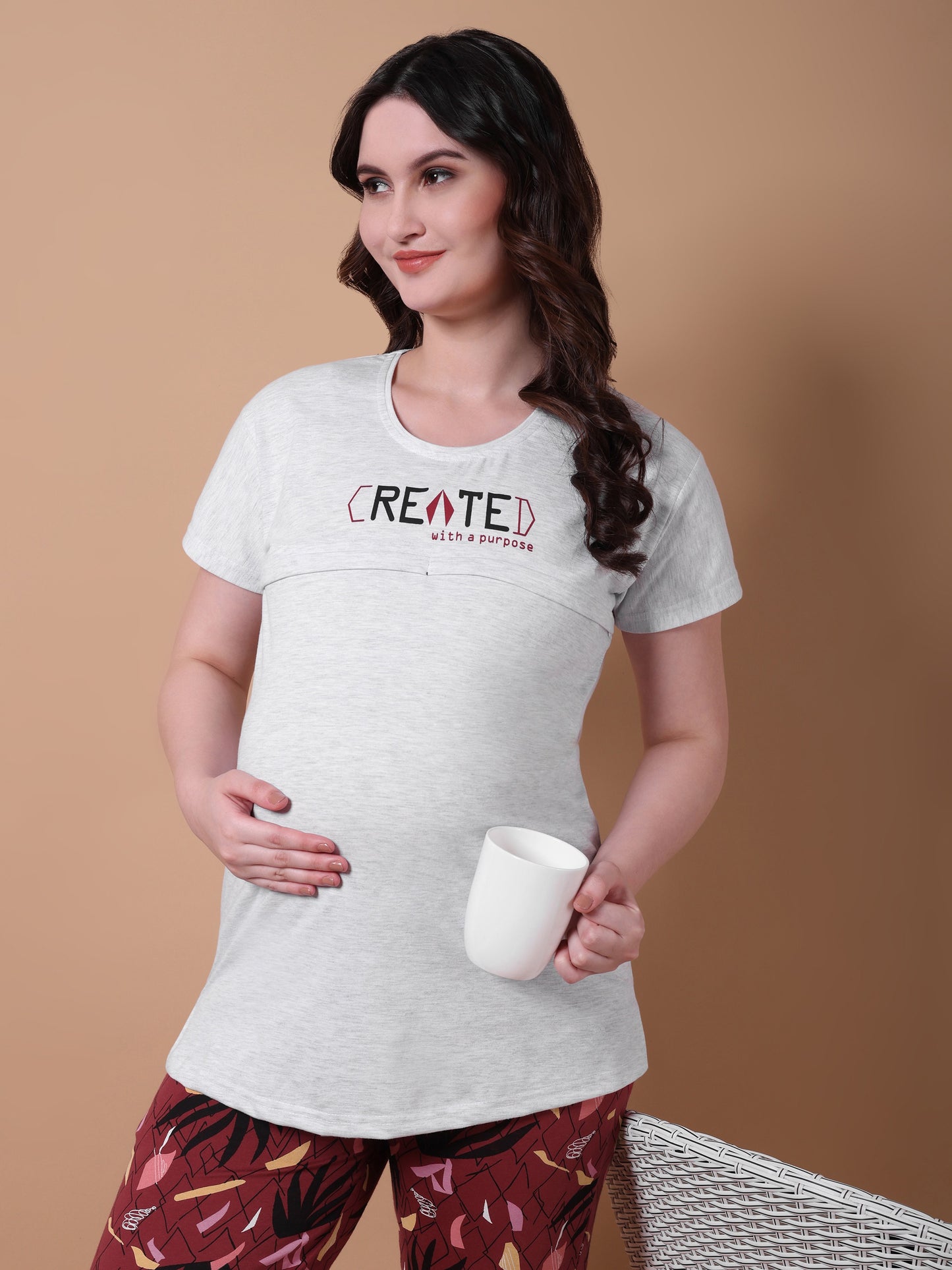 With a purpose maternity & nursing lounge night suit