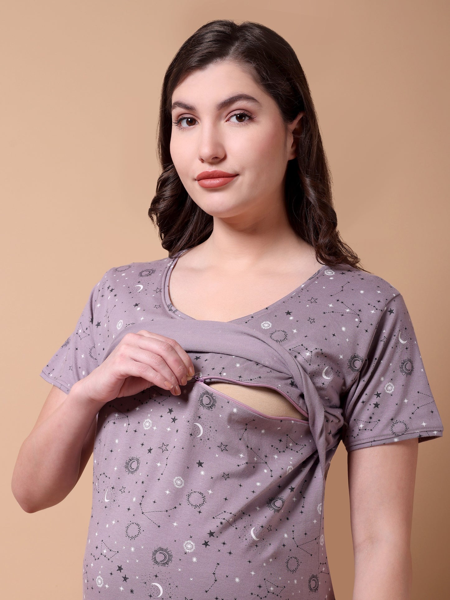 Lilac star moon Maternity and Lounge Nighty