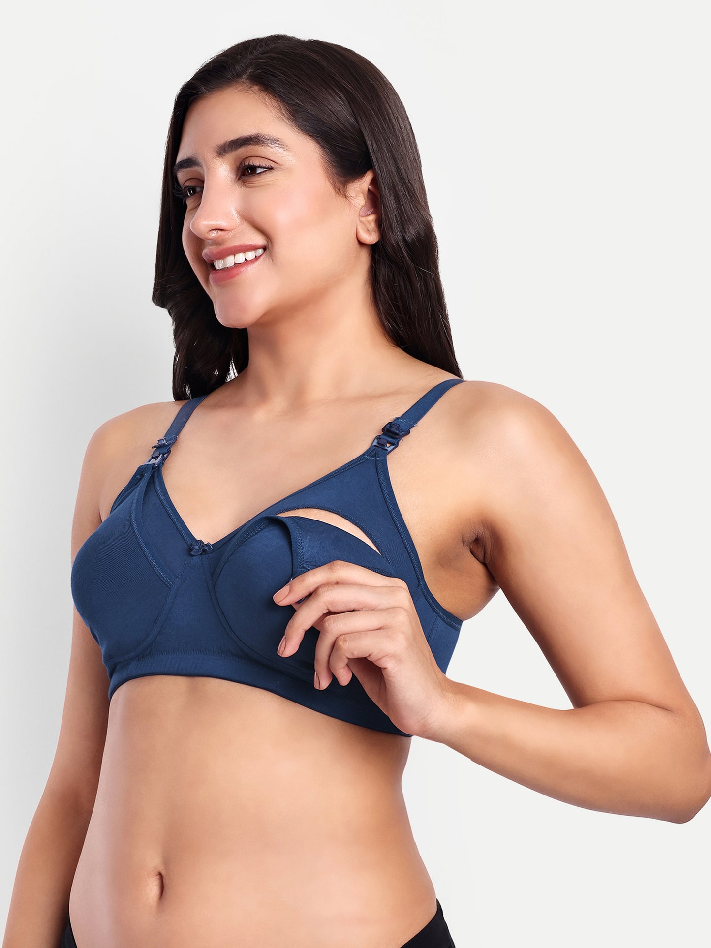 Maternity & Nursing Bra Mid-blue ( Non-Padded)