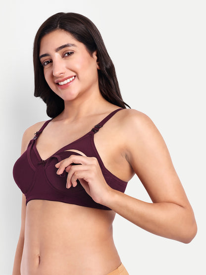 Maternity & Nursing Bra Wine ( Non-Padded)