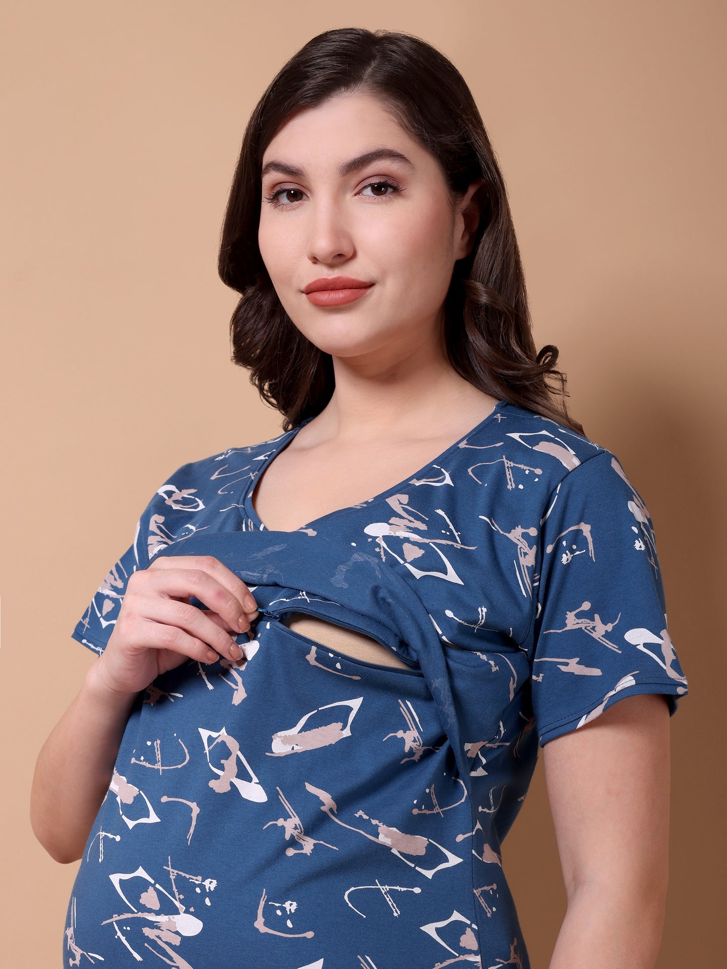 Indigo Print Maternity and Lounge Nighty