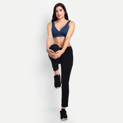 Maternity Lounge Bamboo Bra  (removable cups) - Mid blue