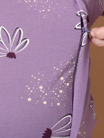 Lilac bloom Maternity and Lounge Nighty