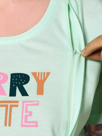 Berry cute maternity & nursing lounge night suit