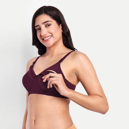 Maternity & Nursing Bra Wine ( Non-Padded)