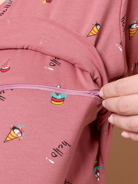 Peach Hello Maternity and Lounge Nighty