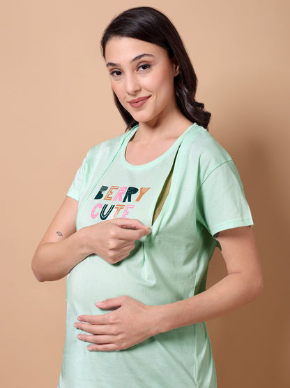 Berry cute maternity & nursing lounge night suit