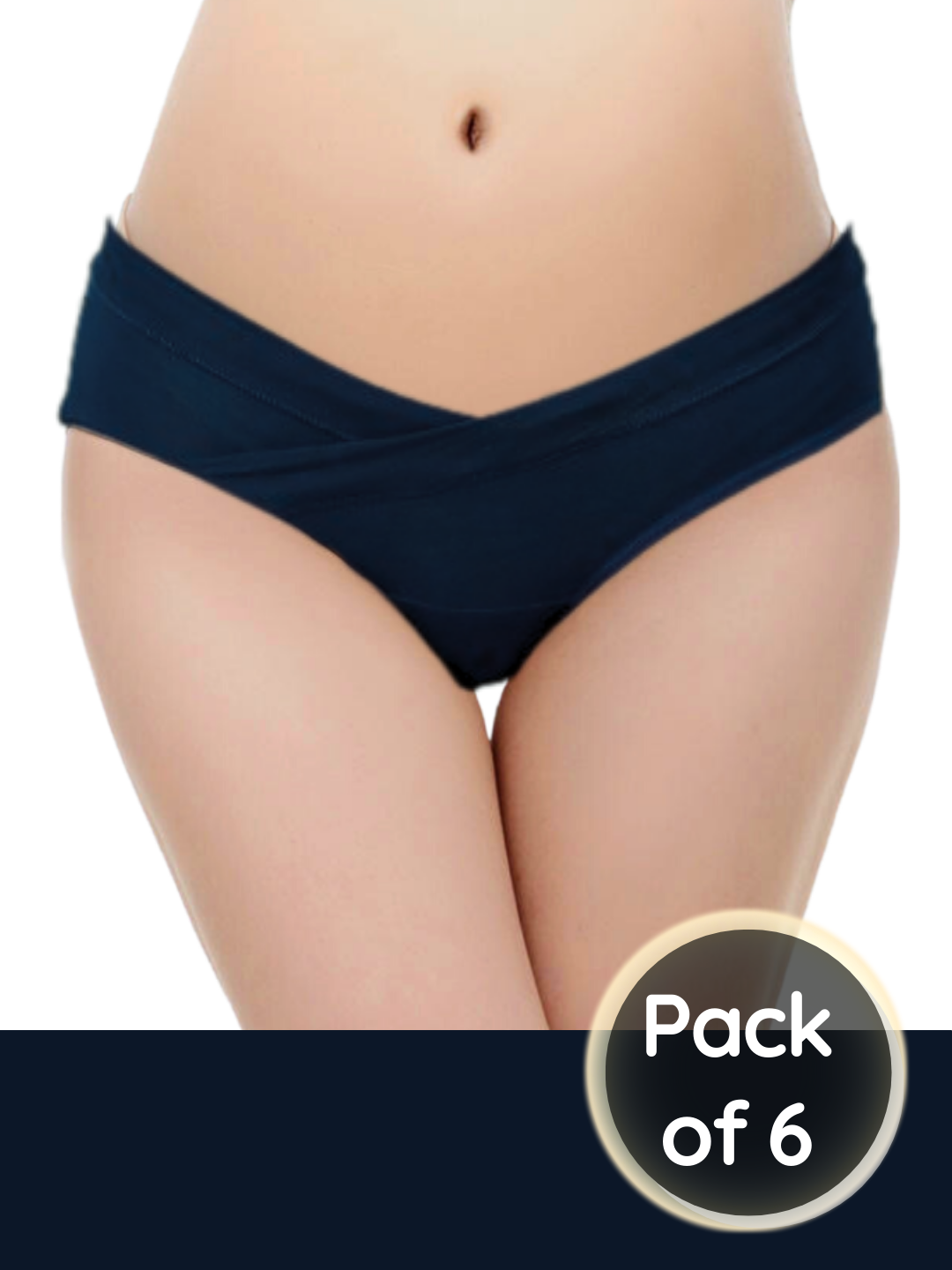6 Pack Mamia Ladies Cotton Stretch Brief Soft High Rise Waist Panties  Underwear - PoolPlay