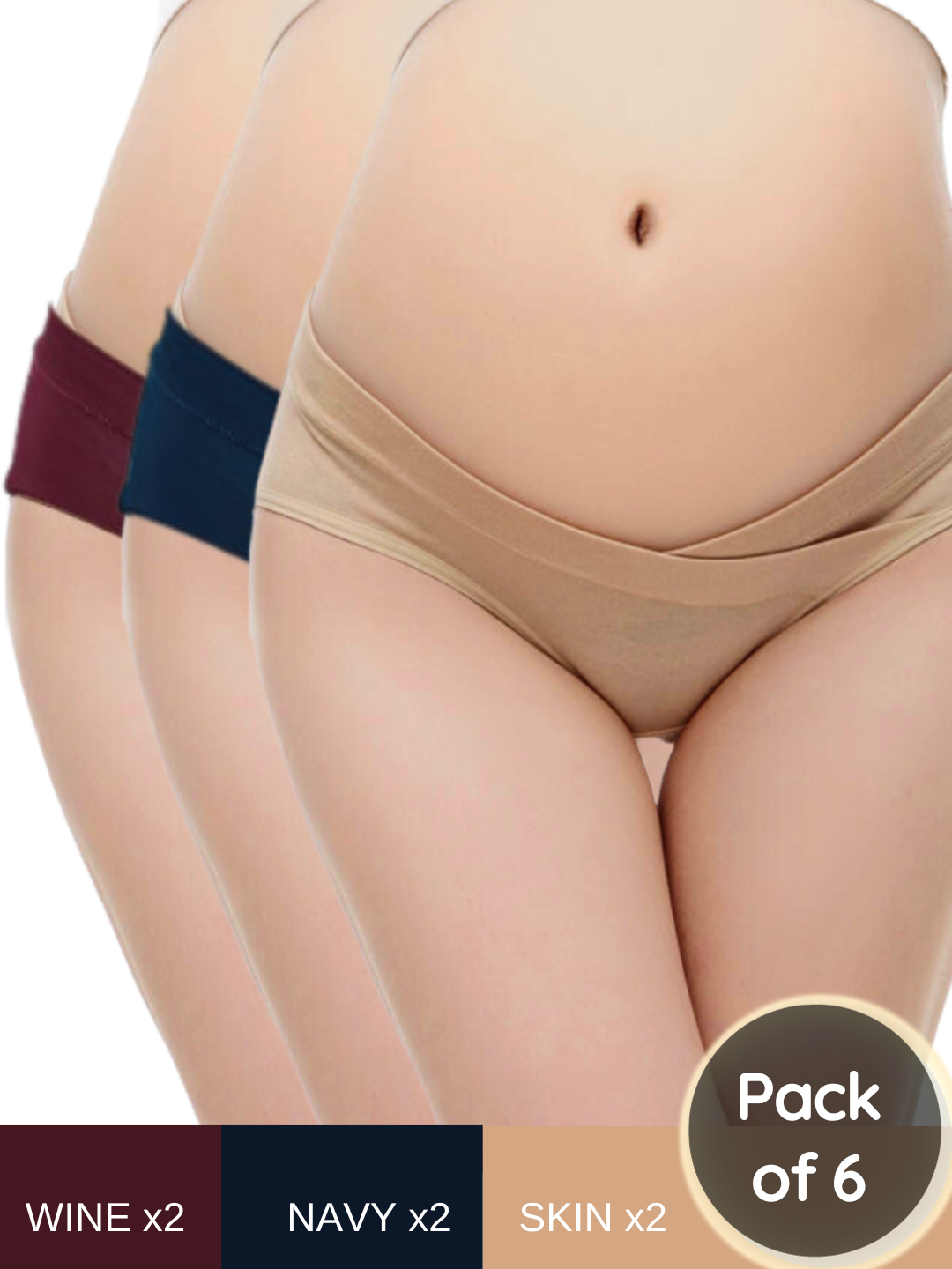 Mama Cotton Women's Under The Bump Maternity Panties Pregnancy Postpartum  Maternity Underwear (Color-Multicolor-A 6 Pack, Size-S) at  Women's  Clothing store