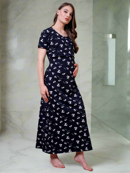Navy Flora Maternity and Lounge Nighty