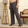 Maternity Comfy Straight Pant - Adjustable waist - Grey