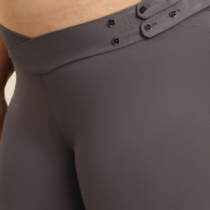 Maternity Comfy Straight Pant - Adjustable waist - Grey