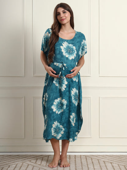 Serene Horizon Maternity and Nursing Kaftaan