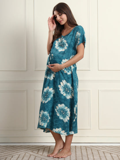 Serene Horizon Maternity and Nursing Kaftaan