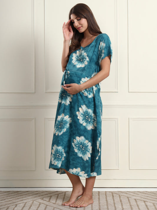 Serene Horizon Maternity and Nursing Kaftaan