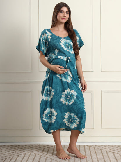 Serene Horizon Maternity and Nursing Kaftaan