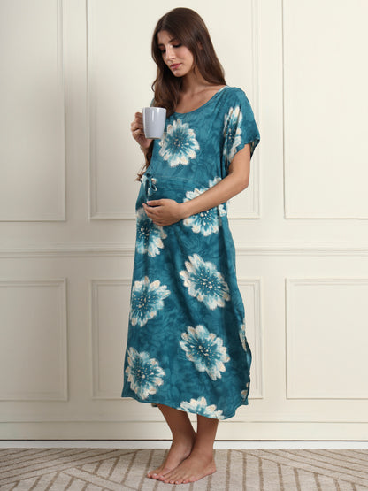 Serene Horizon Maternity and Nursing Kaftaan