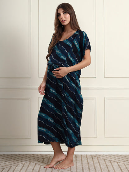 Mystic Ocean Maternity and Nursing Kaftaan